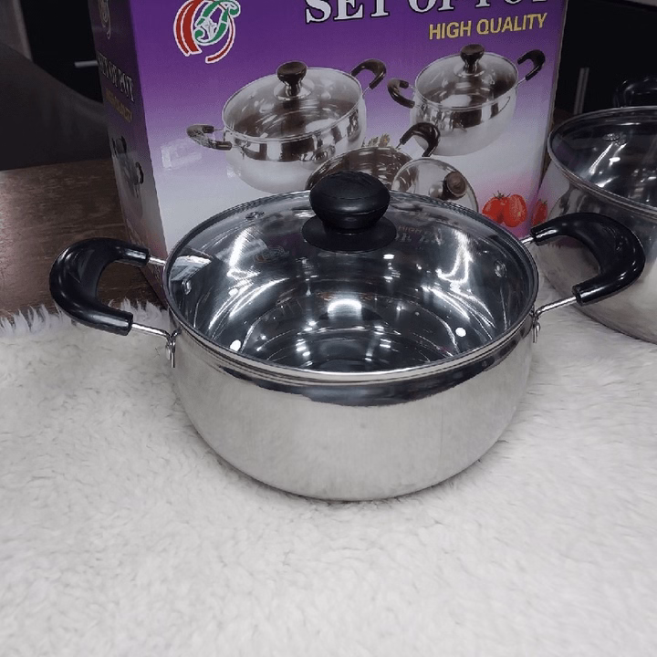 Bộ 3 Nồi Inox Quality 2 Quai Đen (16Cm,18Cm,20Cm) - Gdn - Ảnh 7