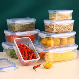 Bộ 4 Hộp Đựng Thực Phẩm Nhựa Nắp Xanh - Su