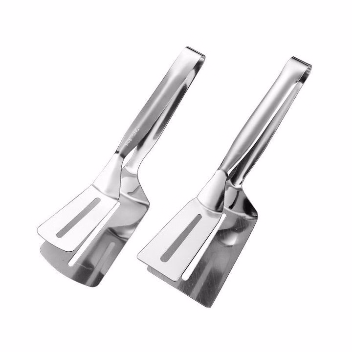 Kẹp Gắp Thức Ăn Nóng Chuyên Dụng Inox, Xẻng Lật, Đảo Đồ Ăn Nóng - Su - Ảnh 2