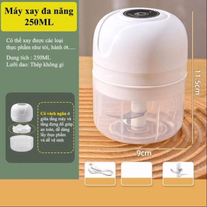 Máy Xay Mini Gia Vị Tỏi Ớt, Đồ Ăn, Có Sạc Tích Điện - Ảnh 10