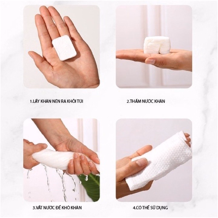 Khăn Nén Lau Mặt Hàn Quốc Hình Chữ Nhật 1 Gói 20 Chiếc - Ảnh 5