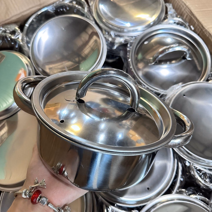 Nồi Inox 2 Quai Đường Kính 18Cm - Su - Ảnh 2