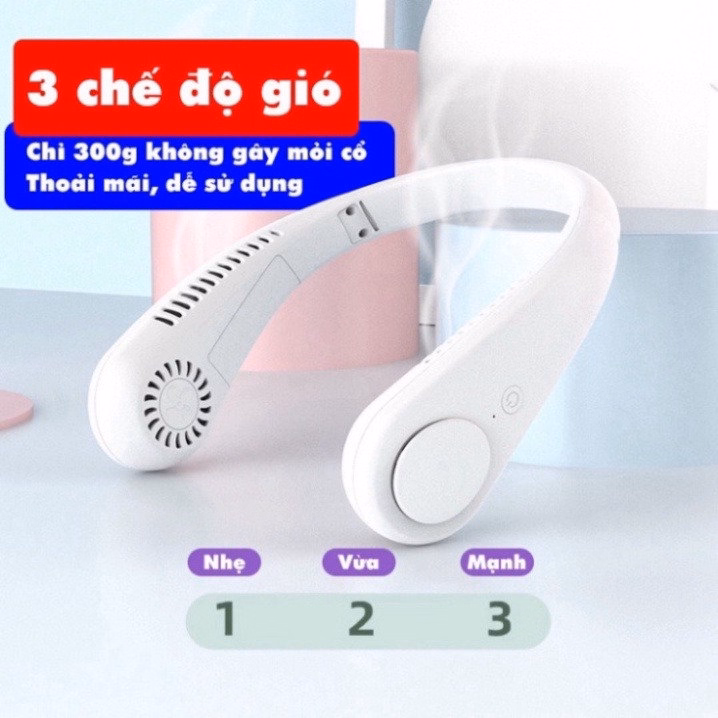Quạt Đeo Cổ Mini, Loại Tích Điện Tiện Lợi - Ảnh 6