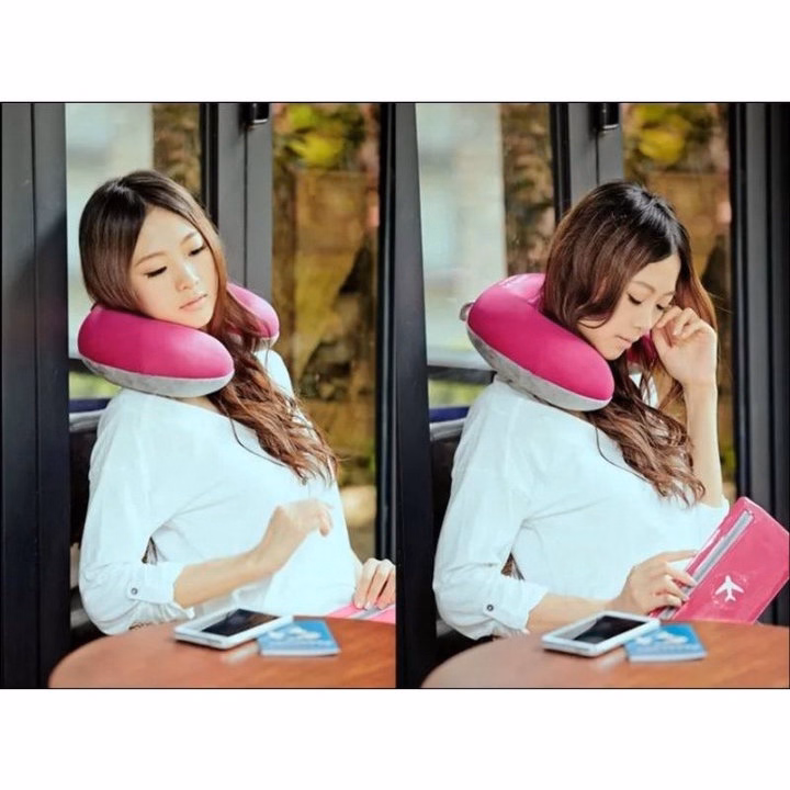 Gối Chữ U Kê Cổ Văn Phòng- Gối Tựa Cổ Khi Đi Du Lịch, Oto - Chống Đau Mỏi Vai Gáy - Ảnh 3