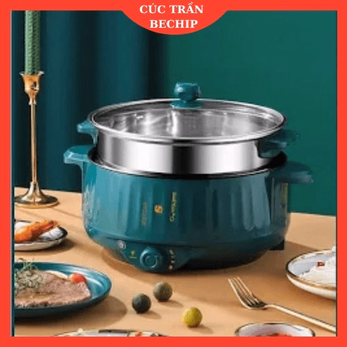 Nồi Lẩu Điện Đa Năng 28Cm Kèm Xửng Hấp Tiện Lợi Ctb117 - Bechip