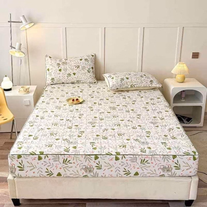 Bộ Ga Và 2 Vỏ Gối Trần Bông Cotton Đũi Xơ Đậu Nành Hàng Vnxk Loại 1 Dày Đẹp Mê Ly Ctb668 - Bechip - Ảnh 3