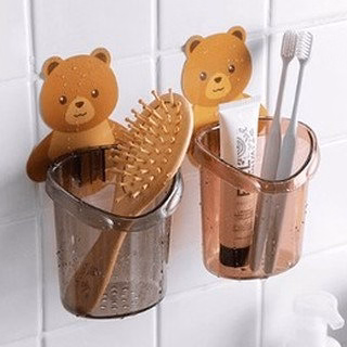 Combo 2 Cốc Gấu Dán Tường Để Bàn Chải Đánh Răng Hình Gấu Có Lỗ Thoát Nước Tiện Lợi Ctb669 - Bechip - Ảnh 5
