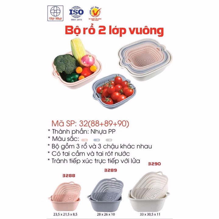 Set 6 Món Chậu Kèm Rổ Tiện Dụng, Đa Năng Việt Nhật Ctb257 – Bechip - Ảnh 2