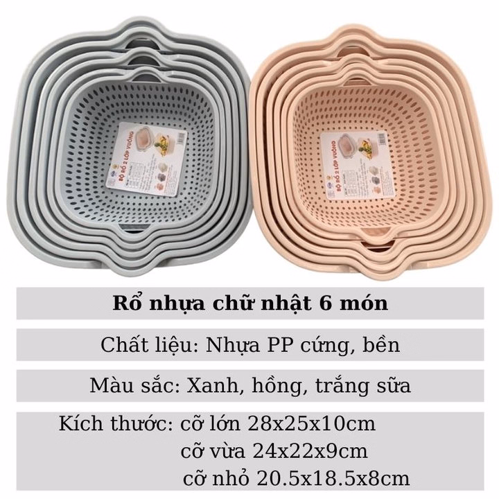 Set 6 Món Chậu Kèm Rổ Tiện Dụng, Đa Năng Việt Nhật Ctb257 – Bechip - Ảnh 7