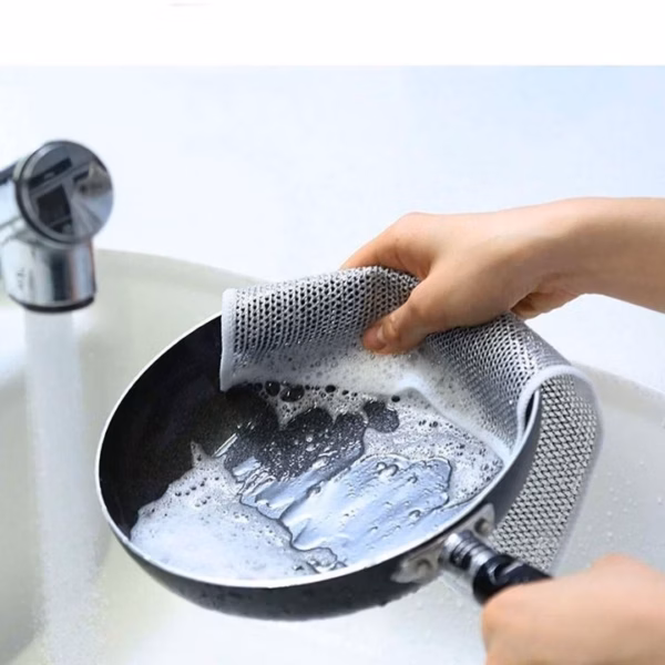 Set 5 Miếng, 10 Miếng Rửa Chén Bát Bằng Sợi Thép, Khăn Lau Bếp Thần Kỳ Bằng Sợi Kim Loại Bạc Ctb671 - Bechip - Ảnh 12