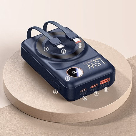 Hộp 1 Cái - Sạc Dp Sạc Nhanh 22.5W Kiêm Sạc Không Dây Kèm Cáp 20000Mah Rpp-519 Remax (Màu Ngẫu Nhiên)