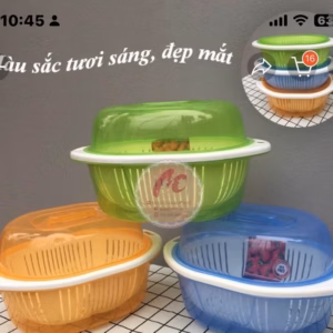 Bộ Rổ Chậu Có Nắp Đậy 3 Trong 1