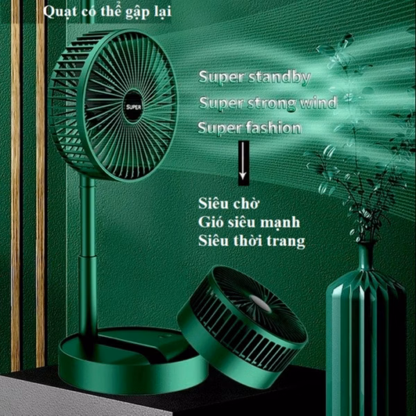 Quạt Super Fan Tích Điện Mini Gập Gọn Để Bàn - Ảnh 8