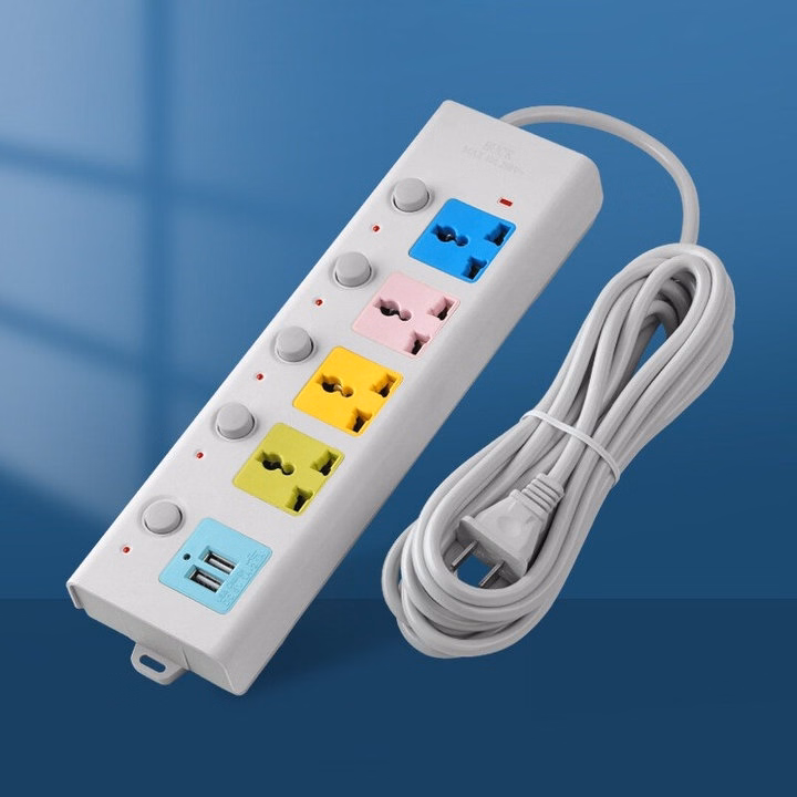 Ổ Cắm Điện Usb Đa Năng Cao Cấp Chống Giật Dây Dài, 2 Cổng Cắm Usb, Có Chốt An Toàn Tiện Dụng Ctb681 - Bechip - Ảnh 10