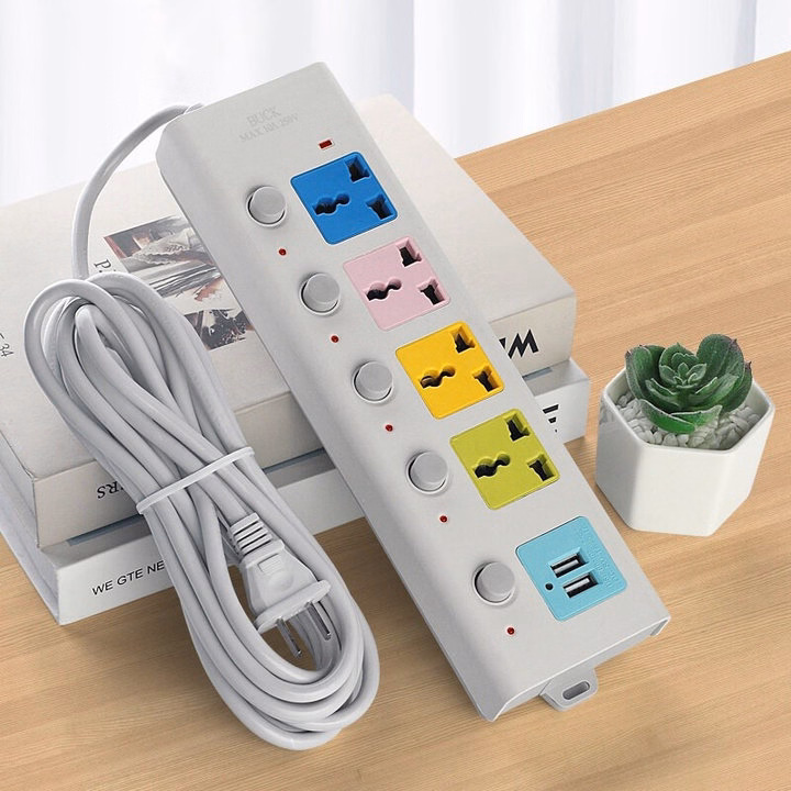 Ổ Cắm Điện Usb Đa Năng Cao Cấp Chống Giật Dây Dài, 2 Cổng Cắm Usb, Có Chốt An Toàn Tiện Dụng Ctb681 - Bechip - Ảnh 9