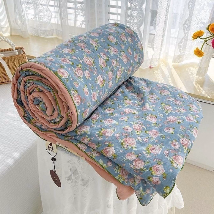 Chăn Hè Cotton Đũi Hàn Quốc Chần Bông Xơ Đậu Nành Mềm Mại 2×2,3M Cbt677 - Bechip - Ảnh 3