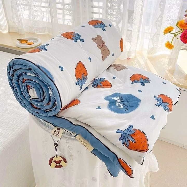 Chăn Hè Cotton Đũi Hàn Quốc Chần Bông Xơ Đậu Nành Mềm Mại 2×2,3M Cbt677 - Bechip - Ảnh 2