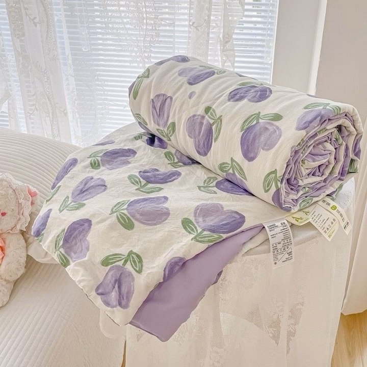 Chăn Hè Cotton Đũi Hàn Quốc Chần Bông Xơ Đậu Nành Mềm Mại 2×2,3M Cbt677 - Bechip - Ảnh 4