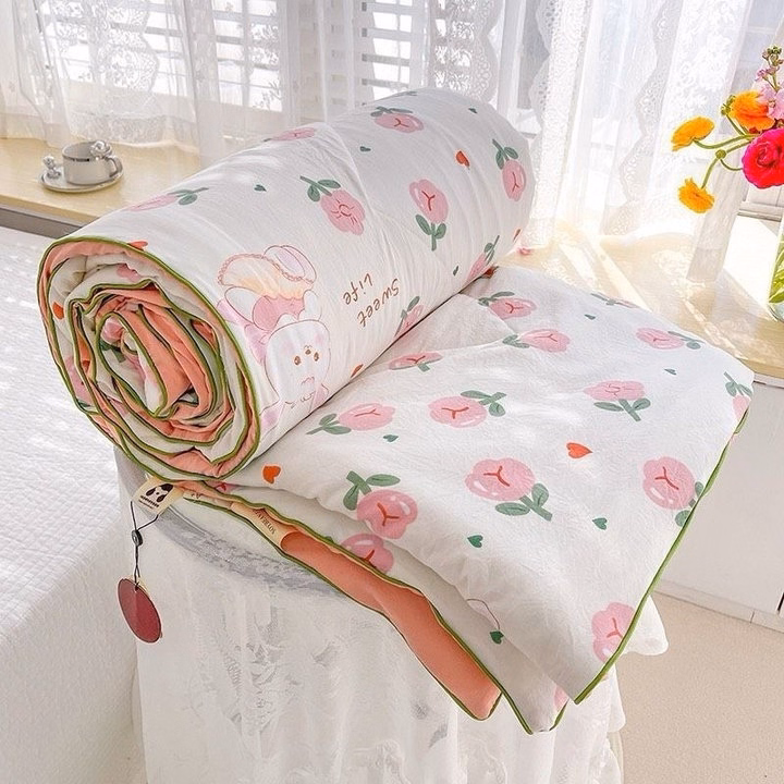 Chăn Hè Cotton Đũi Hàn Quốc Chần Bông Xơ Đậu Nành Mềm Mại 2×2,3M Cbt677 - Bechip - Ảnh 5