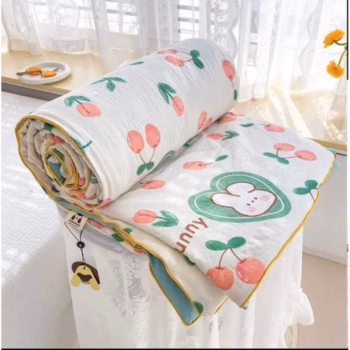 Chăn Hè Cotton Đũi Hàn Quốc Chần Bông Xơ Đậu Nành Mềm Mại 2×2,3M Cbt677 - Bechip - Ảnh 7