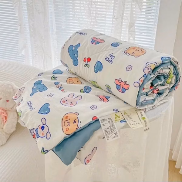 Chăn Hè Cotton Đũi Hàn Quốc Chần Bông Xơ Đậu Nành Mềm Mại 2×2,3M Cbt677 - Bechip - Ảnh 6