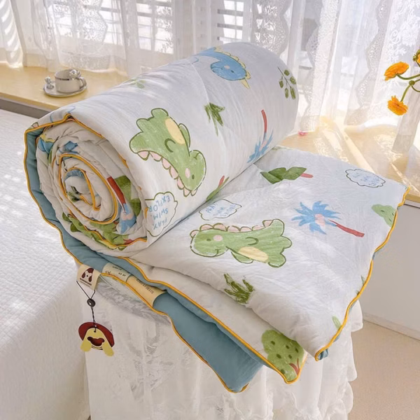 Chăn Hè Cotton Đũi Hàn Quốc Chần Bông Xơ Đậu Nành Mềm Mại 2×2,3M Cbt677 - Bechip - Ảnh 10