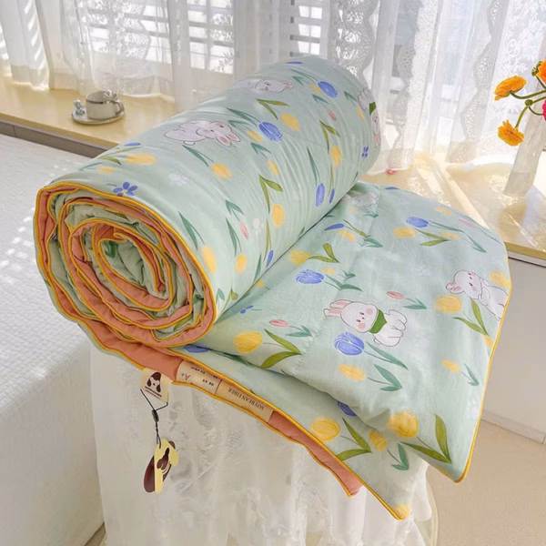 Chăn Hè Cotton Đũi Hàn Quốc Chần Bông Xơ Đậu Nành Mềm Mại 2×2,3M Cbt677 - Bechip - Ảnh 13