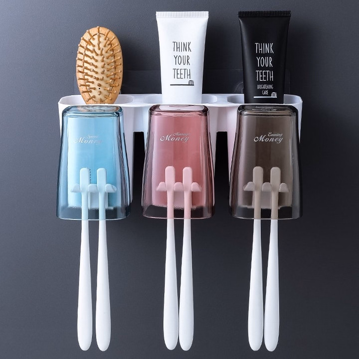 Giá Treo Bàn Chải Kem Đánh Răng 3 Cốc - Su