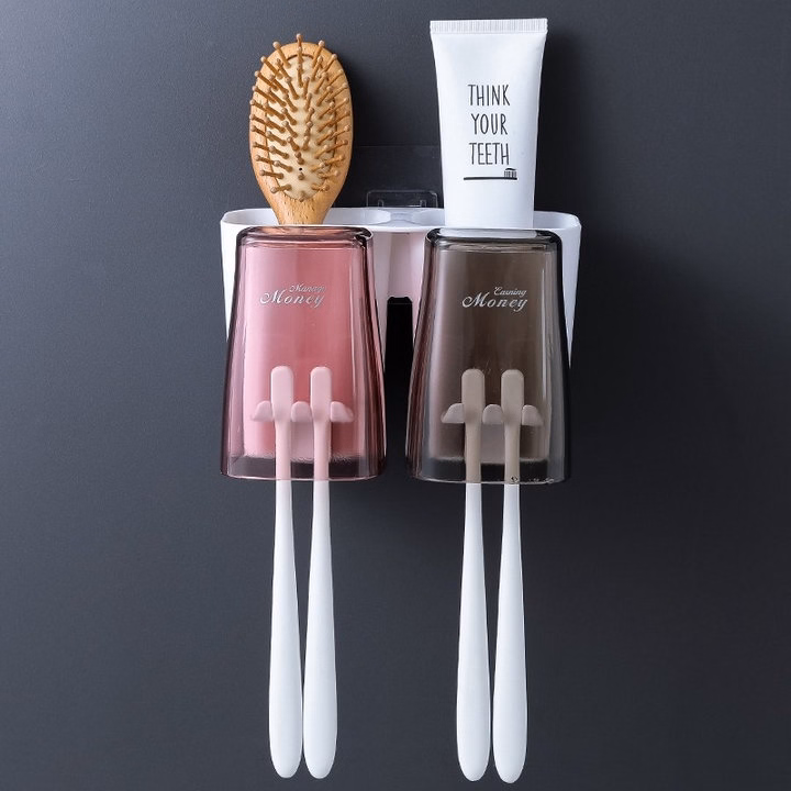 Giá Treo Bàn Chải Kem Đánh Răng 3 Cốc - Su - Ảnh 3