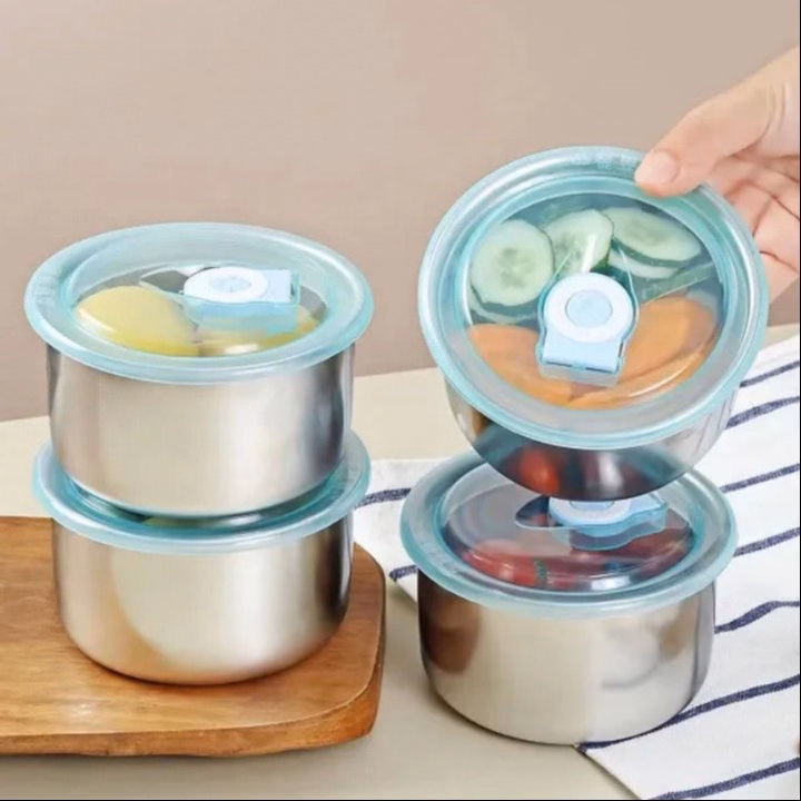 Hộp Đựng Thực Phẩm Inox 304 Cao Cấp Có Nắp Hút Chân Không Kín Ctb682 - Bechip - Ảnh 5