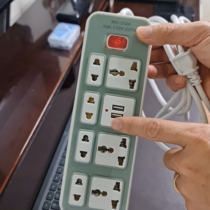 Ổ Cắm Điện No1524 (7 Lỗ Cắm + 2 Usb) Dây Dài 3M -Su - Ảnh 7