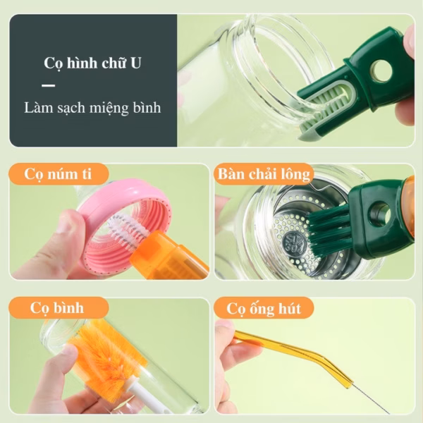 Cọ Bình Sữa 5In1 Loại Cải Tiến Vệ Sinh Nhanh Chóng Dễ Dàng Phù Hợp Với Mọi Loại Bình 55784 - Lady'S Passion - Ảnh 6