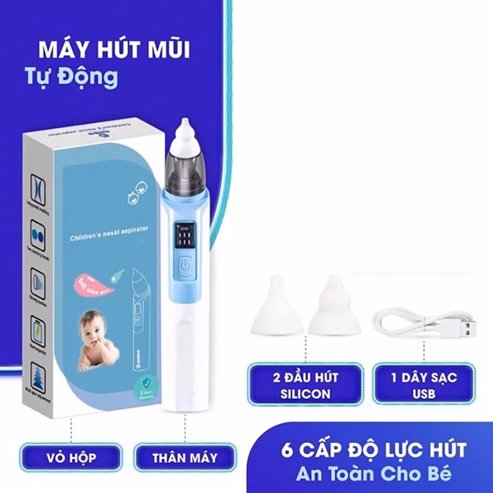 Máy Hút Mũi Làm Sạch Mũi Cho Bé Thế Hệ Mới 6 Cấp Độ Hút, Sạc Pin Usb 55957 - Lady'S Passion - Ảnh 6