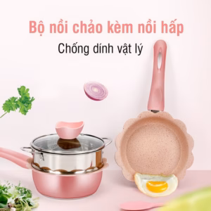 Bộ Nồi Chảo Nấu Hấp Cho Bé Ăn Dặm Chống Dính Kèm Xửng Hấp Hàng Cao Cấp Loại 1 55776 - Lady'S Passion