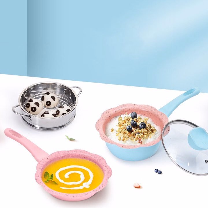 Bộ Nồi Chảo Nấu Hấp Cho Bé Ăn Dặm Chống Dính Kèm Xửng Hấp Hàng Cao Cấp Loại 1 55776 - Lady'S Passion - Ảnh 7