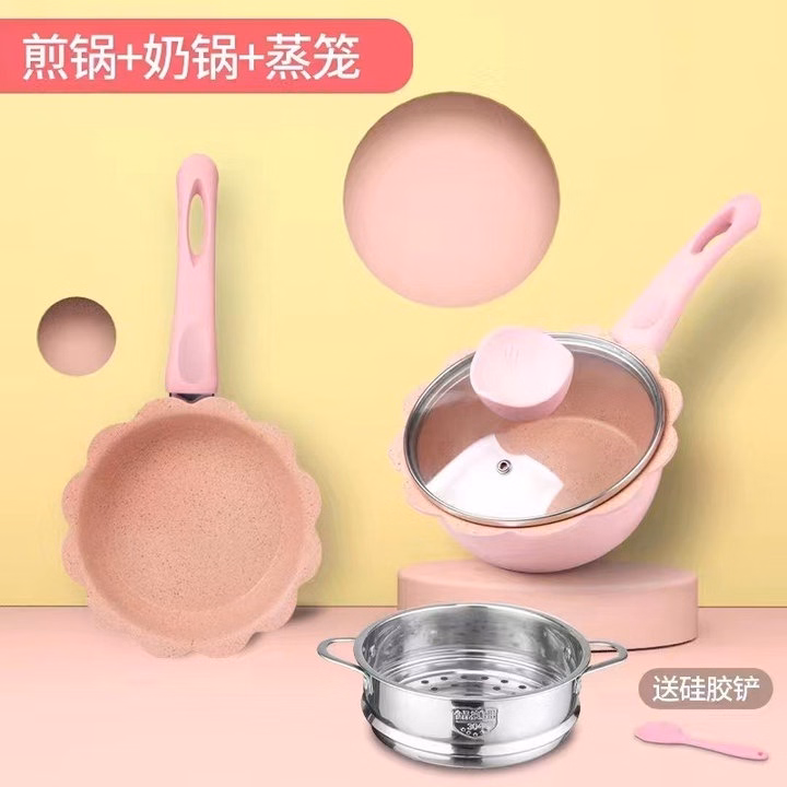 Bộ Nồi Chảo Nấu Hấp Cho Bé Ăn Dặm Chống Dính Kèm Xửng Hấp Hàng Cao Cấp Loại 1 55776 - Lady'S Passion - Ảnh 12
