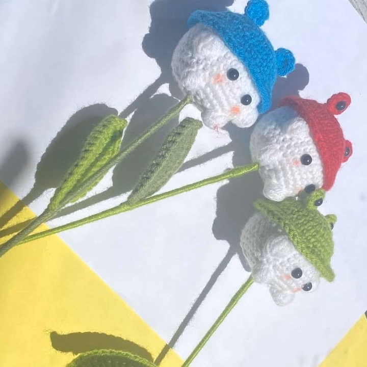 Hoa Len Bò Sữa, Pikachu, Nấm, Chuột, Gà, Thỏ,... Handmade Yukishop Yk30 - Ảnh 2