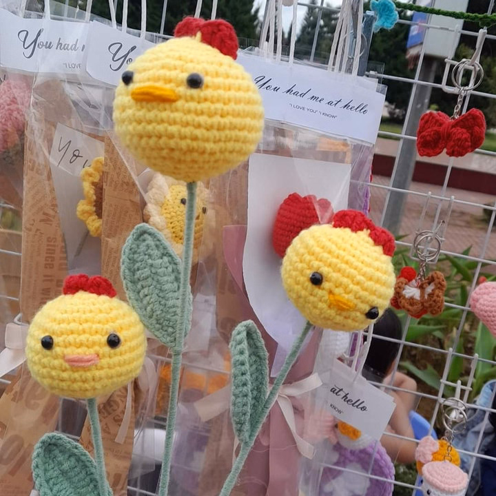 Hoa Len Bò Sữa, Pikachu, Nấm, Chuột, Gà, Thỏ,... Handmade Yukishop Yk30 - Ảnh 4
