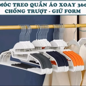Combo 10 Móc Treo Quần Áo Chống Trượt Xoay 360 Độ - Su