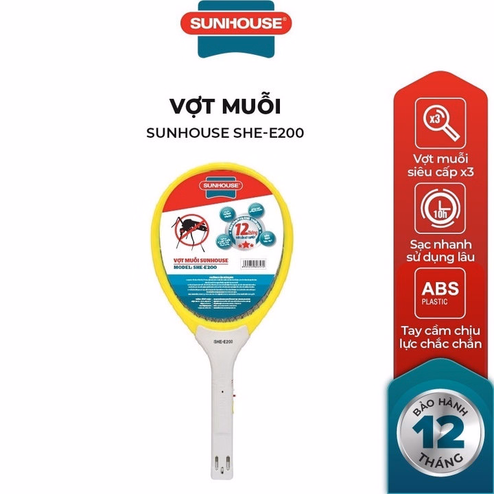 Vợt Muỗi Sunhouse Chính Hãng Đa Năng, Thông Minh Bảo Hành 12 Tháng Ctb685 - Bechip - Ảnh 3