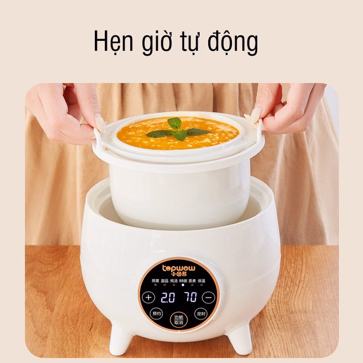 Nồi Nấu Cháo Chậm Topwow Giữ Nguyên Hương Vị, Dinh Dưỡng Của Món Ăn Cho Bé 40118 - Lady'S Passion - Ảnh 5