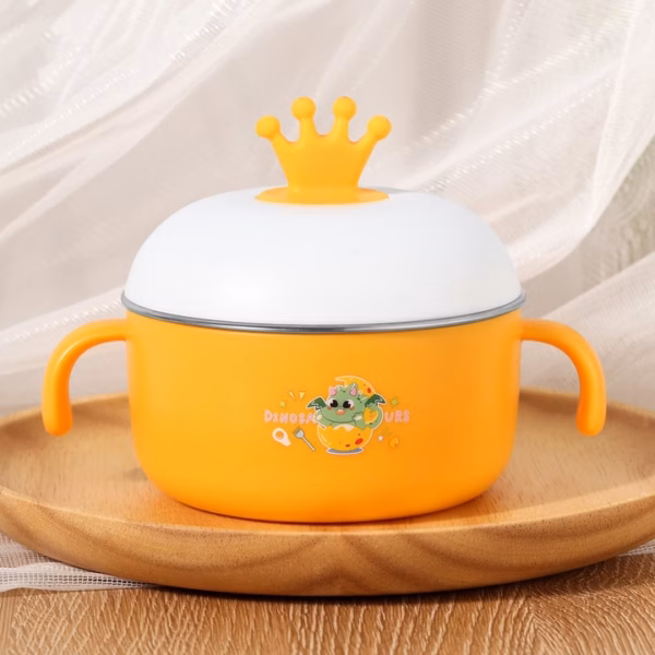 Bát Ăn Dặm Inox Cho Bé Giữ Nhiệt Tốt Có Tay Cầm Vương Miệng 56050 - Lady'S Passion - Ảnh 2