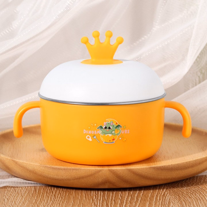 Bát Ăn Dặm Inox Cho Bé Giữ Nhiệt Tốt Có Tay Cầm Vương Miệng 56050 - Lady'S Passion - Ảnh 2