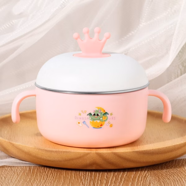 Bát Ăn Dặm Inox Cho Bé Giữ Nhiệt Tốt Có Tay Cầm Vương Miệng 56050 - Lady'S Passion - Ảnh 5