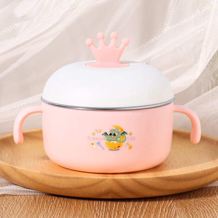 Bát Ăn Dặm Inox Cho Bé Giữ Nhiệt Tốt Có Tay Cầm Vương Miệng 56050 - Lady'S Passion - Ảnh 5