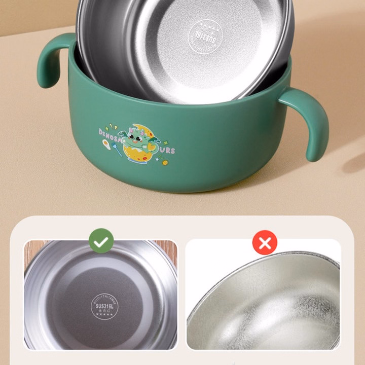 Bát Ăn Dặm Inox Cho Bé Giữ Nhiệt Tốt Có Tay Cầm Vương Miệng 56050 - Lady'S Passion - Ảnh 6