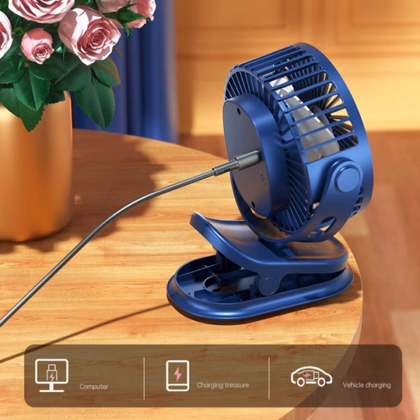 Quạt Mini Kẹp Bàn Xoay 360 Độ 4000Ah 56271 - Lady'S Passion - Ảnh 6