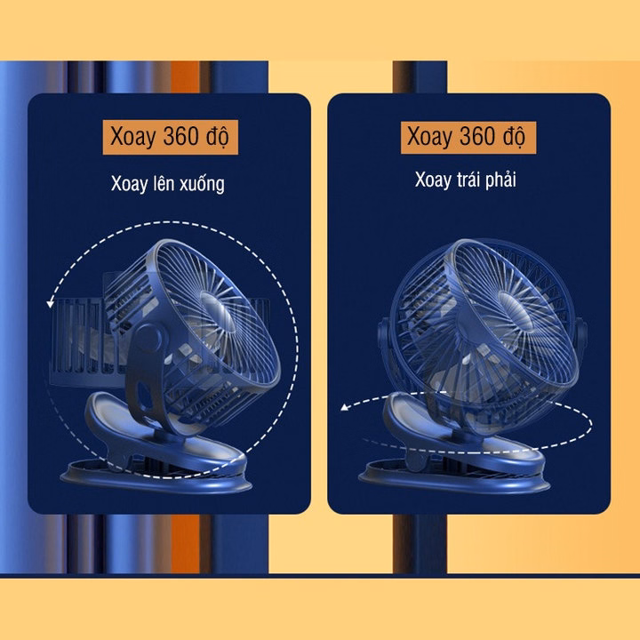 Quạt Mini Kẹp Bàn Xoay 360 Độ 4000Ah 56271 - Lady'S Passion - Ảnh 10