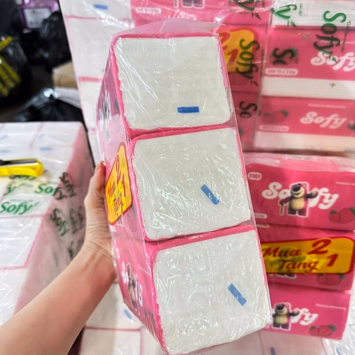 Bịch 3 Gói Khăn Giấy Rút Gấu Dâu (Mua 2 Tặng 1) - Gdn - Ảnh 2