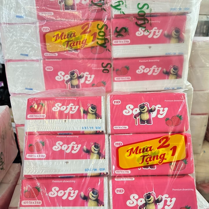 Bịch 3 Gói Khăn Giấy Rút Gấu Dâu (Mua 2 Tặng 1) - Gdn - Ảnh 4